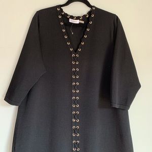 CALVIN KLEIN PLUS SIZE BLACK SWEATER DRESS